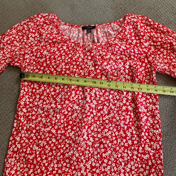 J Crew red and white floral top - Picture 8 of 9